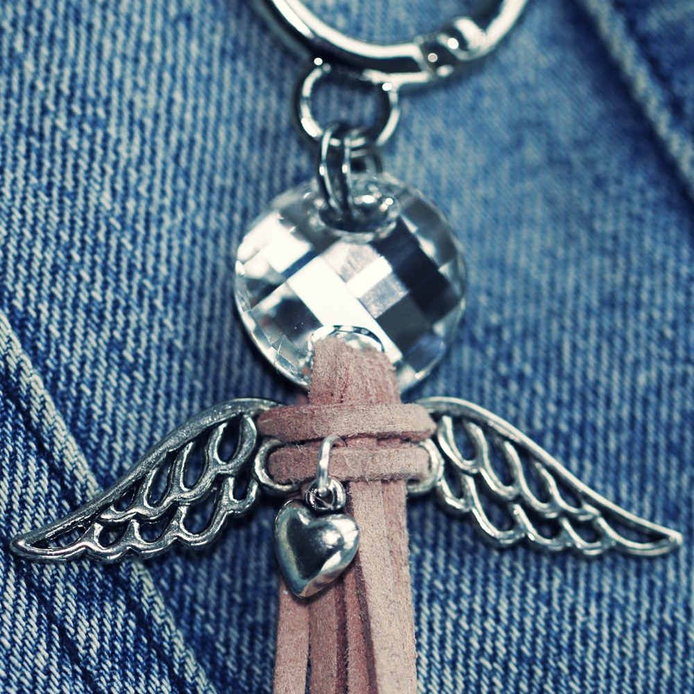 DIY keychain angel swarovski beads